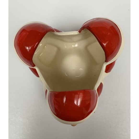 Vintage Ardco Christmas‎ Triple Santa Planter Candy Nut Dish Made In Taiwan - Picture 5 of 6